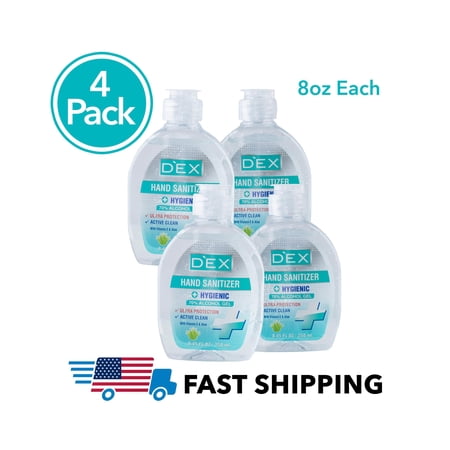 8oz Hygienic Hand Sanitizer Gel 70% Alcohol Based, Size: 4 Bottles Pack, Prestigez