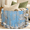 Multicolor 3, variant on Jiaoprinted Beach Wooden Large Round Collapsible Storage Basket, 65L Fabric Storage Organizer Bin with Handles for Blankets Linens Clothes, 19.4" x 13.3" Seashells Starfish