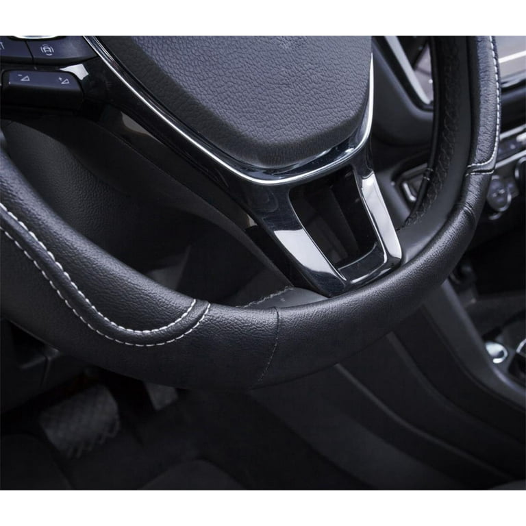 Auto Drive Country Black & White Universal Fit Steering Wheel Cover - Each