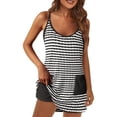 thumbnail image 3 of UDAUDU Womens Tennis Athletic Dress Mini Romper Dress with Built in Shorts Summer Vacation Outfits Set One Piece Outfits Black 2XL, 3 of 7