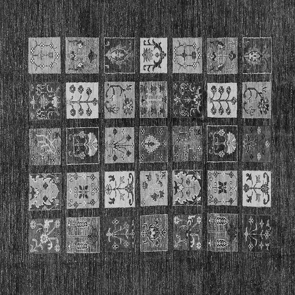 Ahgly Company Indoor Square Abstract Gray Modern Area Rugs, 3' Square