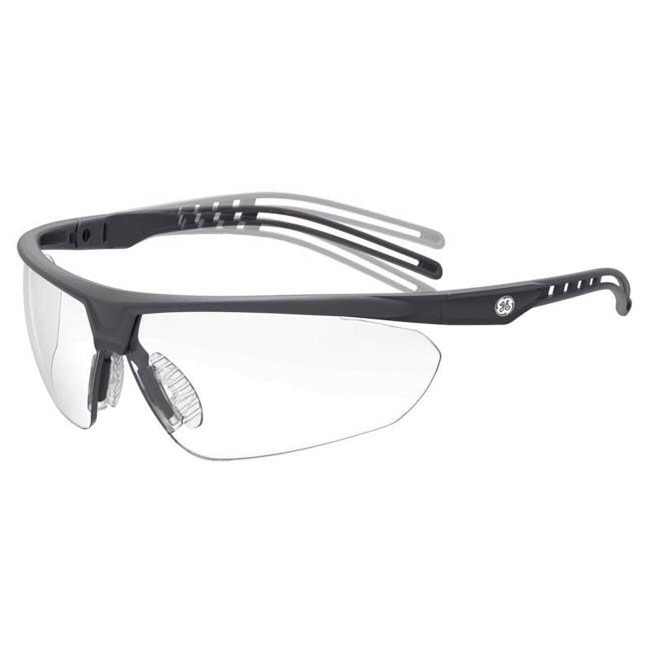 General Electric 2022466 Impact-Resistant Clear Lens Frame Safety Glass, Black