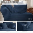 thumbnail image 3 of Aukfa 66" Oversized Chaise Lounge Indoor Boneless Couch Plush Sofa Bed for Living Room, 3Pillows, Blue, 3 of 9