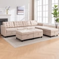 thumbnail image 1 of ZAFLY Ensemble de Canapé en Forme de U/L avec Ottomane de Rangement, Sofa Sectionnel Modulaire pour Salon, Beige, 1 of 5