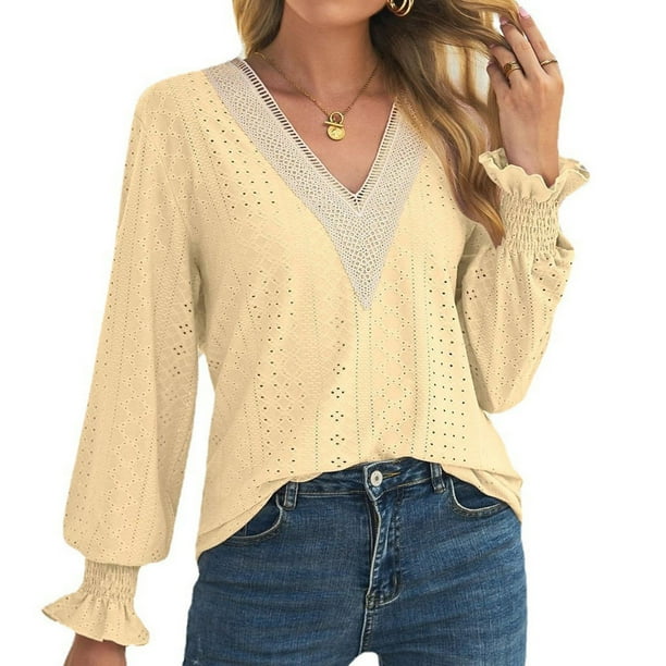 Stitched Trumpet Sleeve Round Neck T-Shirt Stitched Trumpet Sleeve Round Neck T-Shirt