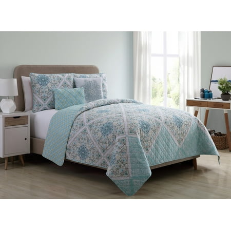 - VCNY Home Windsor Floral Medallion Reversible Bedding Quilt Set, Multiple Sizes and Colors Available