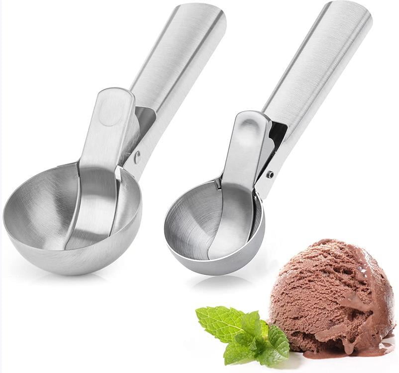 MGGi Stainless Steel Ice Cream Scooper with Trigger Release, Heavy Duty  Metal Icecream Scoop Spoon Dishwasher Safe, Icecream Scoop Spoon for  Meatball