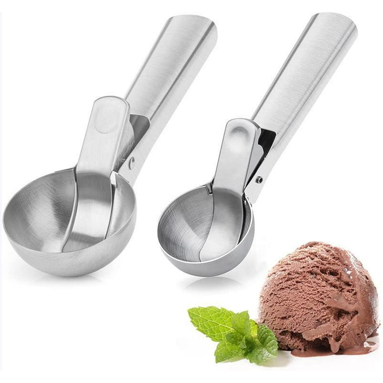 2Pack Ice Cream Scooper, Stainless Steel Ice Cream Scoop with