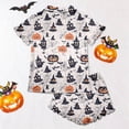 thumbnail image 4 of Womens Halloween Pajamas Festive Sleepwear Short Sleeve Sleepwear Set Top with Shorts Breathable Wear Womens Pajama Set White XXL, 4 of 5