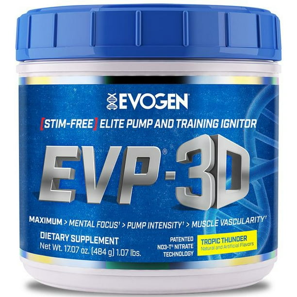 Evogen Evp 3d Stim Free Pre Workout Tropic Thunder 40 20 Servings Walmart Com