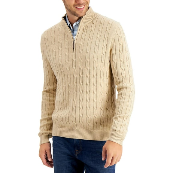 Club Room Mens Cotton 1/4-Zip Pullover Sweater