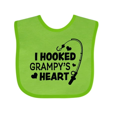 

Inktastic I Hooked Grampy s Heart with Fishing Rod Gift Baby Boy or Baby Girl Bib