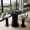 Black, variant on 31.5" Round Bar Table 39.4" H – Iron Bistro Pub Table with Wave Base & Metal Ring Footrest, Sturdy No-Wobble Design for Small Spaces