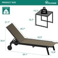 thumbnail image 4 of TROPOW 2 Patio Outdoor Textile Chaise Lounge Chairs with Side Table, Patio Chaise Lounge Set, Pool Sunbathing Lounger with 5-Level Backrest and Wheels for Yard, Beach, Lawn, Porch, Garden, 4 of 7