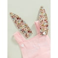 thumbnail image 6 of Gureui 2Pcs Infant Newborn Baby Girls Casual Romper Sleeveless Floral Print Bunny Ear Playsuit with Cartoon Hat Streetwear, 6 of 8