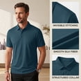 thumbnail image 5 of Havenx Men's Polo Shirts Short Sleeve Quick Dry Performance Polo Shirts Collared 3 Buttons Moisture Wicking Golf Shirt Casual Stylish Lightweight Athletic Golf Work Wear,Royal Blue M, 5 of 6