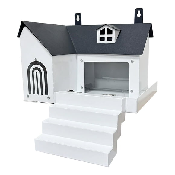 Outdoor Squirrel Feeder House Metal Garden Bird Feeder for Patio Yard 25 cm x 19 cm x 18 cm