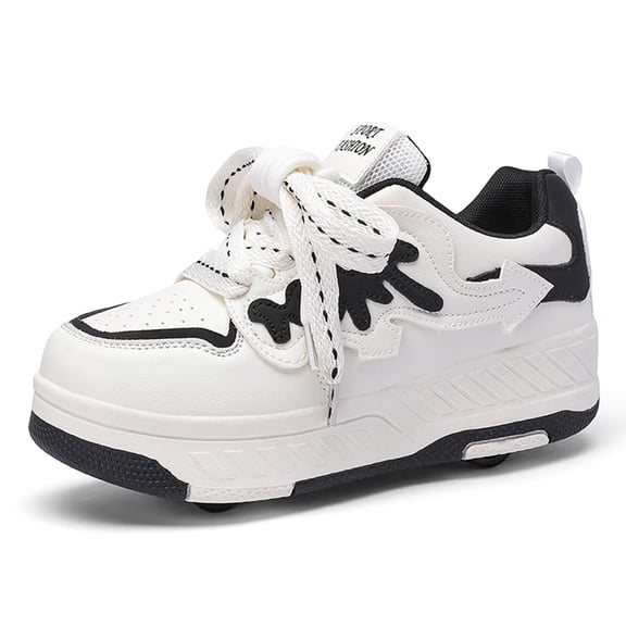Yiomxhi Kids Roller Shoes, Boys Girls Sneakers with Wheels, Become Sport Sneaker for Birthday Children Christmas Gift, Adjustable Roller Skates Suitable for School Outdoor