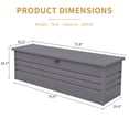 thumbnail image 3 of Jopath 260 Gallon Waterproof Metal Outdoor Deck Box, Extra Large Patio Storage Box with Lockable Storage Containers for Patio Furniture Cushions,Pool Accessories,Garden Tools Light Gray, 3 of 9