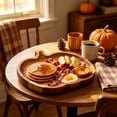 thumbnail image 5 of Wooden Serving Tray 11 Inch Round Decorative Tray for Coffee Table Ottoman Food Display, Natural Solid Wood Platter for Dining Room Kitchen Home Decor, 5 of 6