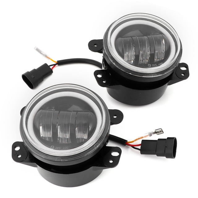 Feux de Brouillard Led Feu de Brouillard avant Pare-Chocs Feu de Brouillard Led Feu de Signalisation de Virage 4in Led Feu de Brouillard Rond avec Harnais de Support DRL Signal de Virage Adapté pour JL 2018-2020