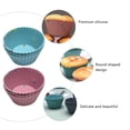 thumbnail image 3 of 1 Set/6PCS Thickened Silicone Muffin Cup Round Lace Baking Mold (Mix Color), 3 of 6
