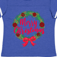 thumbnail image 4 of Inktastic Merry Christmas Wreath with Red Bow and Ornaments Boys or Girls Toddler T-Shirt, 4 of 5