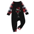 thumbnail image 3 of Odeerbi Christmas Pajamas for Family Holiday Plaid Long Sleeve Family Christmas Pajamas Matching Sets Infant Print Parent-child Suit Two-Piece Sleepwear Xmas Family Matching PJs Set Black, 3 of 5