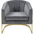 thumbnail image 5 of Pemberly Row Modern 18.5"H Velvet Accent Chair in Gray and Gold, 5 of 6