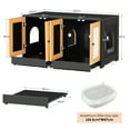 thumbnail image 3 of Double Litter Box Enclosure Hidden Litter Box Furniture with Rattan Doors Pull Out Bottom Plate Litter Box Enclosure For 2 Cats, 3 of 9