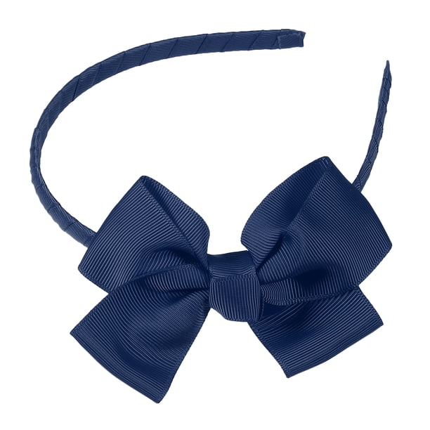 Diademas con lazo, diadema con lazo, moda antideslizante, azul oscuro de 0,35 pulgadas de ancho, diadema con lazo, para niñas y mujeres