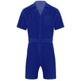 thumbnail image 3 of Zaldita Men's Rompers Jumpsuits Zipper Short Sleeve Loose Shorts Coverall Tracksuits with Pockets Royal Blue L, 3 of 7
