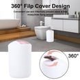 thumbnail image 2 of iMucci 8 Pieces White Bathroom Accessories Sets - Trash Can with Swing Lid, Soap Dispenser, Self Draining Soap Dish, Toilet Brush with Holder, Toothbrush Holder, Mouthwash Cup, Qtip Holder Dispensers, 2 of 7