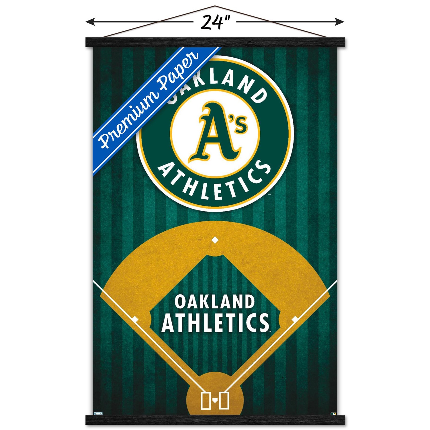 MLB Oakland Athletics - Logo 20 Wall Poster with Wooden Magnetic Frame, 22.375" x 34"