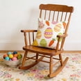 thumbnail image 4 of Easter Pillow Covers，Colorful Eggs Outdoor Decorative Throw Pillows for Couch，Soft Farmhouse Pillowcase for Bed Car Safa 17.7*17.7 Inch A, 4 of 7