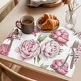 thumbnail image 3 of Pink Flower Placemats Set of 1, Watercolor Floral Green Leaf Plant Country Non-Slip Place Mats Washable Table Mats for Kitchen Dining Table Decorations Indoor/Outdoor, 3 of 9