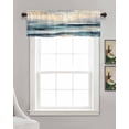 thumbnail image 3 of Coastal Beach Kitchen Valances for Windows Farmhouse Linen Window Valance Curtain for Living Room Window Treatment Abstract Oil Painting Summer Wave Valance Rod Pocket Topper Drape, 60 x 18 Inch, 3 of 6