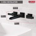 thumbnail image 3 of Delta Ara Two Handle Wall Mount Channel Bathroom Faucet Trim, Matte Black, 3 of 5