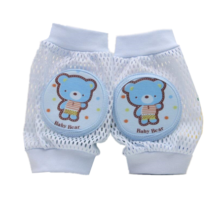 Kids Crawling Protector Baby Knee Pads Protector Safety Mesh Kneepad Leg Warmer(Blue Bear)