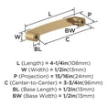 thumbnail image 3 of Amerock Rift 3-3/4 inch Center-to-Center Champagne Bronze Cabinet or Furniture Pull, 25 Pack, 3 of 4