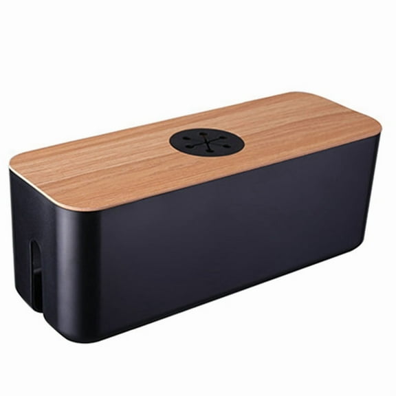 Wooden Cable Storage Box Power Cord Storage Box Dust-Proof Charger Socket Storage Box Household Cable Win