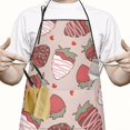 thumbnail image 2 of Strawberry Plants Fruit Heart Beige Pattern Apron-Garden Aprons for Women with Pockets-Cotton Linen Waterproof Kitchen Cooking Gardening Aprons Adjustable for Kitchen,Cooking,BBQ and Salon 33x27 Inch, 2 of 7
