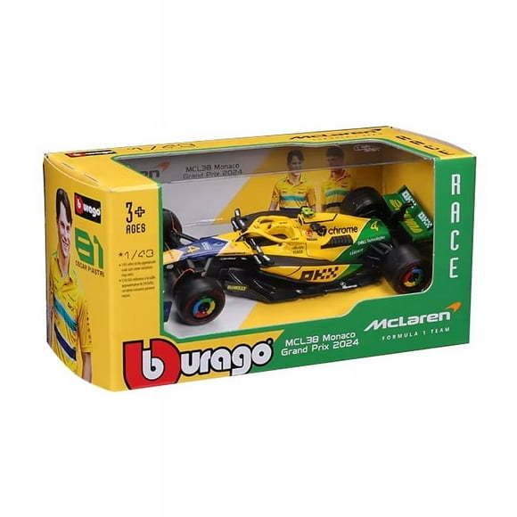 Bburago 1:43 2024 Modèle de Voiture F1 en Alliage Formule Course Jouet Moulé sous Pression SF24 RB20 W15 MCL38 Red Bull Mercedes Nouvelle Saison, No 4 Régulier