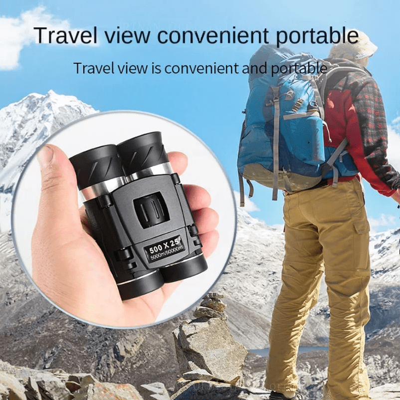 500x25 Zoom Telescope Professional BAK4 HD Powerful Binoculars Long Range Portable Outdoor Folding FMC Binocular Camping Travel