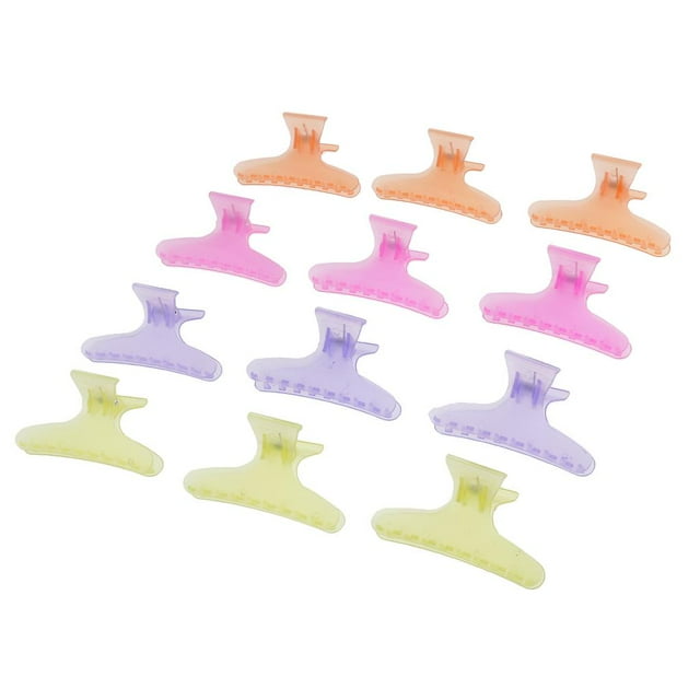 12 Pcs Pinces à Cheveux Salon Coiffure Coiffeurs Pinces à Sections Ensemble d'Outils Multicolores