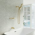thumbnail image 2 of ANGELES HOME Bathtub Shower Faucet Set with Tub Spout, 2-in-1 Dual Shower Head System with Handheld Spray Combo, 5-Mode, Valve Trim Kit, Brushed Gold, 2 of 11