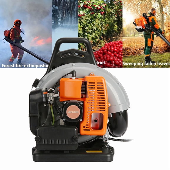 Backpack Leaf Blower 63CC 2-Stroke Backpack Gas Powered Leaf Blower with Fuel Tank, Grass Lawn Blower Air Cooling Gasoline Grass Blower for Leaf, Sand, Gravel, Snow, Yard and Driveway