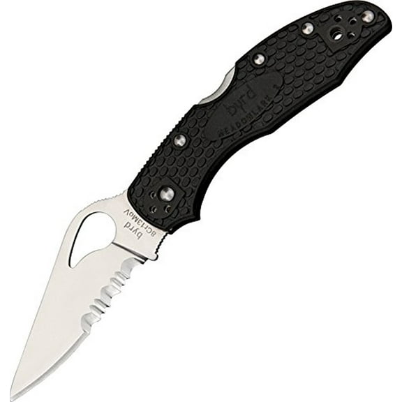 SPYDERCO BYRD MEADOWLARK FOLDER 8CR13MOV SS DROP POINT BLADE BLACK SS