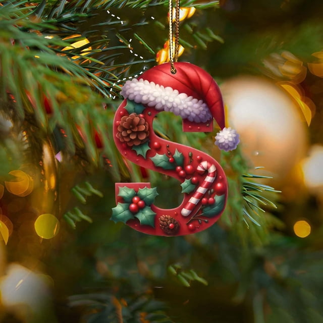 Home Decor 26 Christmas Letter Decorations A To Z (without H And V) Hanging Christmas Tree Pendant Alphabet Letters Named Alphabet Decorations Christmas Tree Decorations