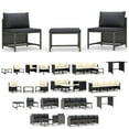 thumbnail image 2 of vidaXL Sectional Middle Sofa with Cushions Gray Poly Rattan, 2 of 6